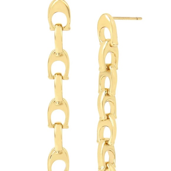 Coach Signature C Linear Earrings - Picture 1 of 4
